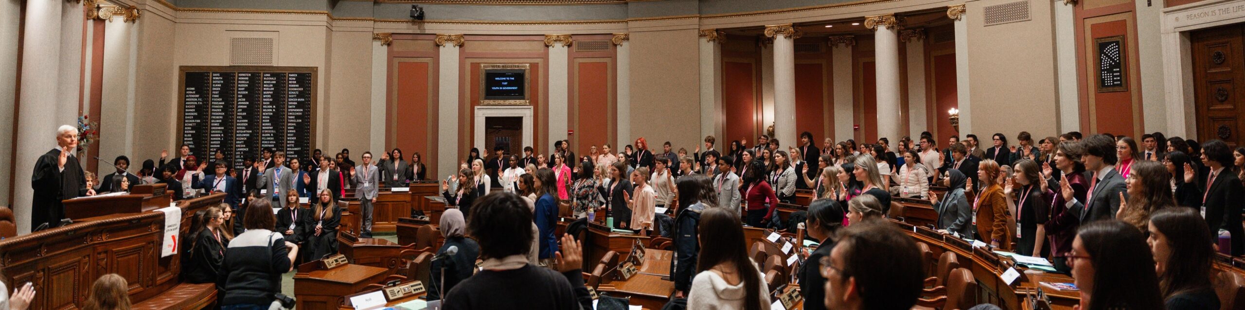 youth in legislative chambers